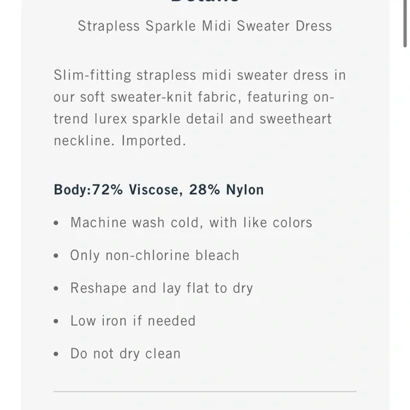 MIDI Abercrombie Sparkly Tube Top Dress - Picture 4 of 7